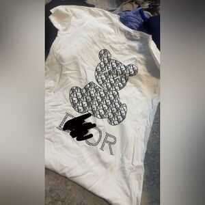 Dior White Bear Print Shirt